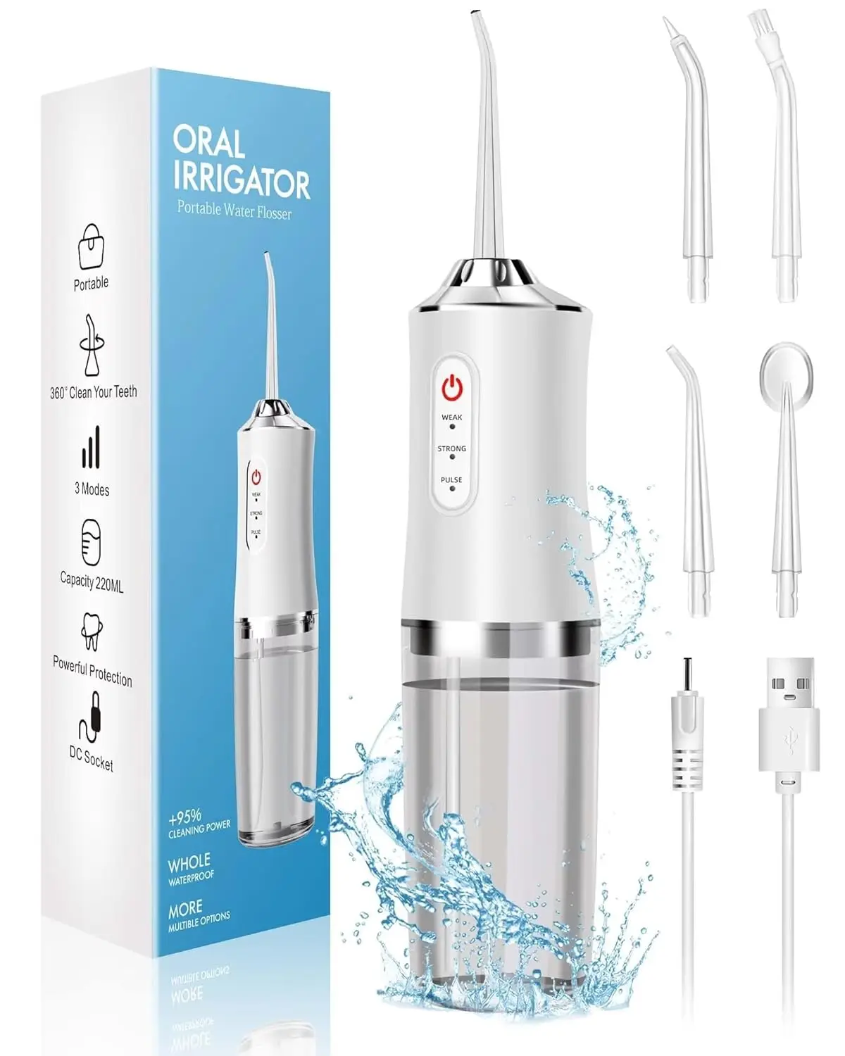 Water Flosser Cordless - Ирригатор для полости рта, портативный водяной