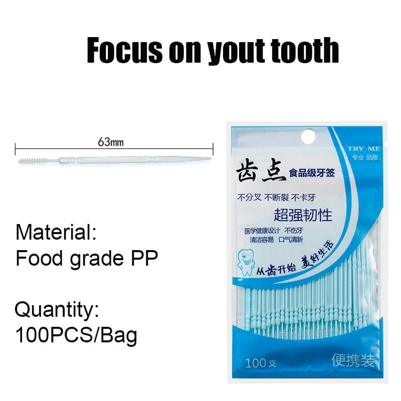 100 шт. двуглавая зубная щетка – обзор и цена Dental Floss Picks